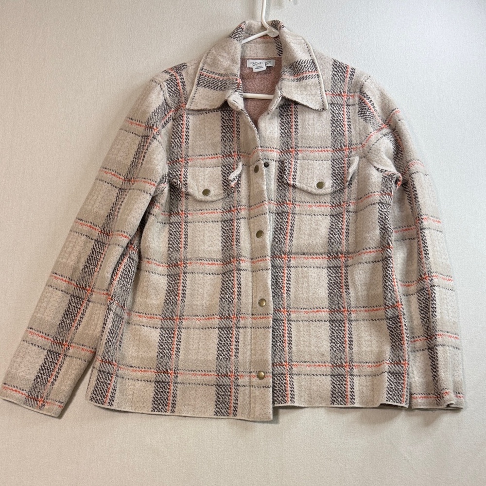 Rachel Zoe Beige and Black Plaid Utility Jacket
